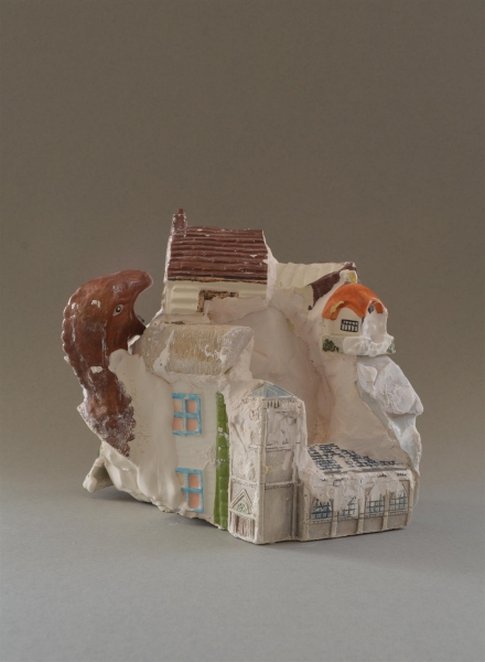 Ex-local (Houses, owl and dinosaur), 2016